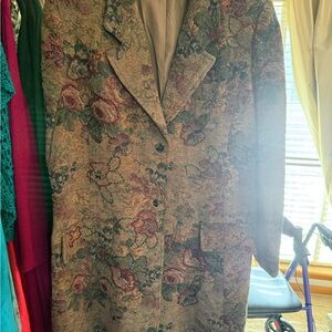 TravelSmith Floral Blazer with Purple and Green Accents